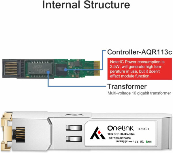 10gsfp-5.jpg 10GBASE-T SFP+ to RJ45 Transceiver
