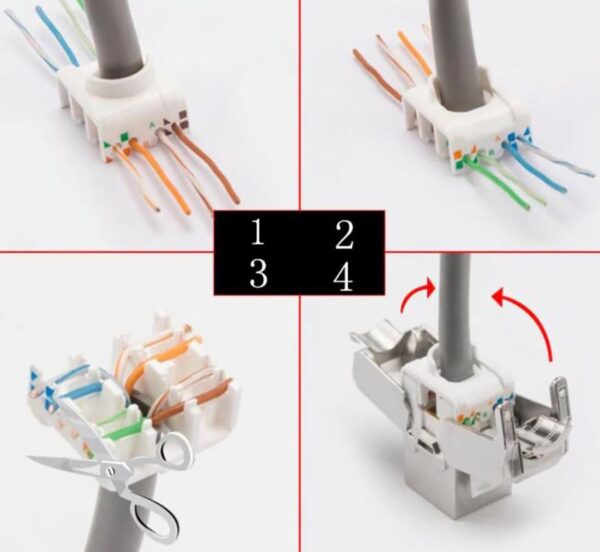 CAT7 STP Shielded Keystone Jack Toolless