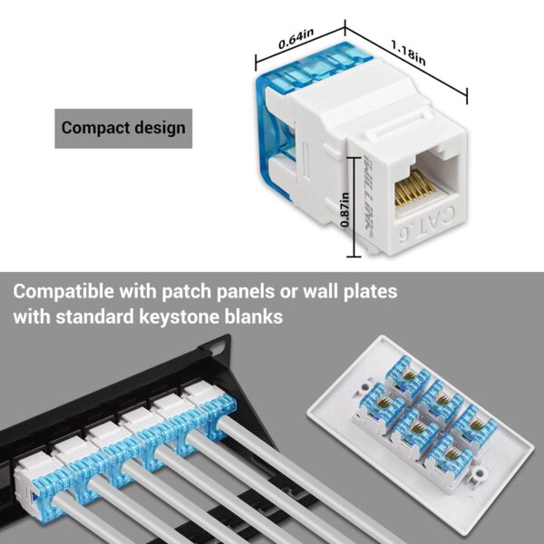 OneLink CAT6 Keystone Jack 180deg 10pc