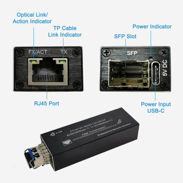 OneLink Mini SFP Media Converter 20km